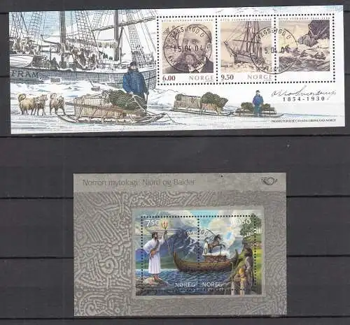 Norwegen - Norway 2004 Mi. Block 25 + 26 gest. Polarschiff + Nordische Mythen