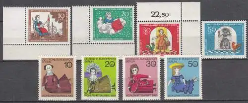 Germany-Berlin 1967+1968 2 completely sets Charity stamps mint never hinged