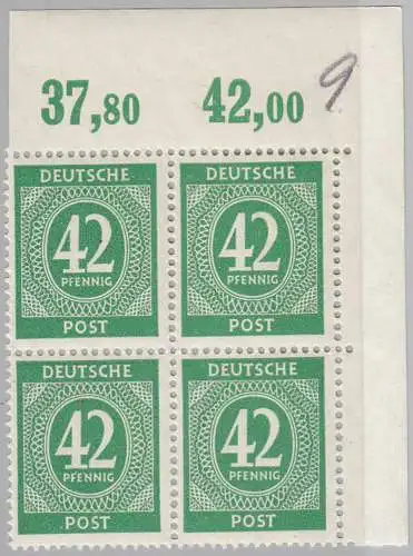 Alliierte Besatzung Gemeinschaftsausgaben Mi. 930 ** MNH ER 4er Block 1946 