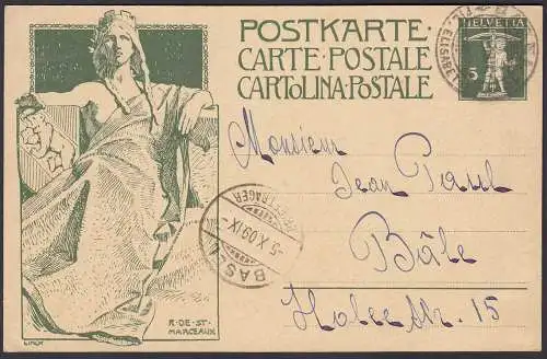 SCHWEIZ - SWITZERLAND 1909 Postal Stationery fine used POSTAL HISTORY (23723