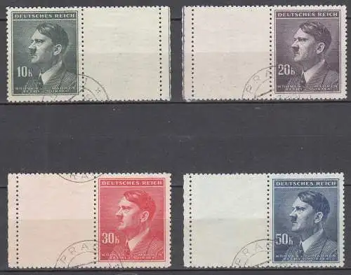 Böhmen & Mähren 1942 Mi.107-110 LW mit Leerfeld gestempelt used   (70704