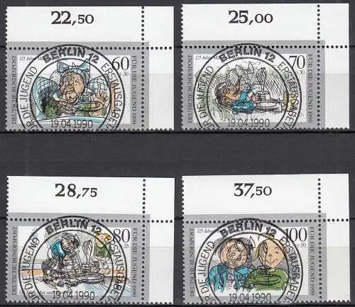 BRD BUND 1990 Mi.1455-1458 ESST Vollstempel ER RO Jugend 125 Jahre Max + Moritz