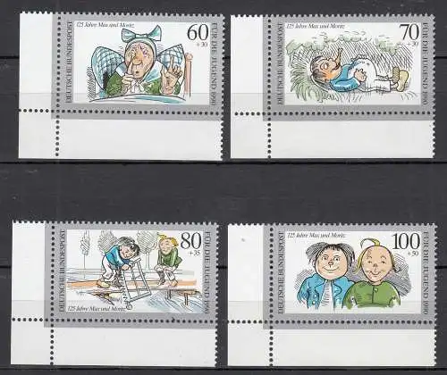 BRD BUND 1990 Mi.1455-1458 ** postfrisch MNH ER LU Jugend 125 Jahre Max + Moritz