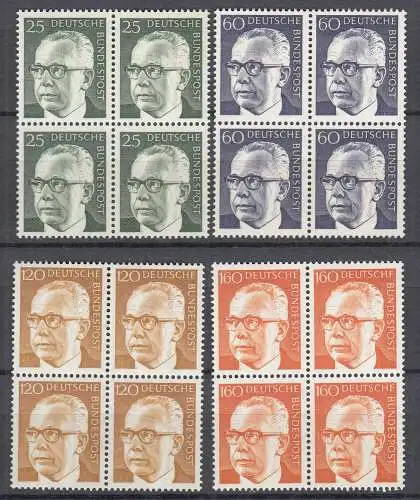 BRD BUND 1971 Michel 689-692 Heinemann im 4er Block ** postfrisch MNH   (33055