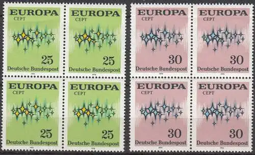 BRD BUND 1972 Michel 716-717 EUROPA CEPT im 4er Block ** postfrisch MNH   (33062