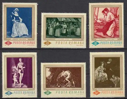 RUMÄNIEN - ROMANIA - 1967 Gemälde Mi.2576-81 postfr.  (22546