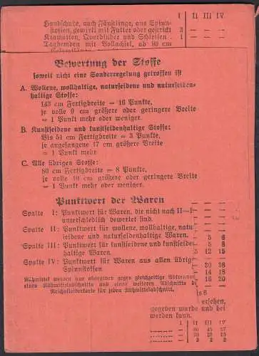 3. Reichskleiderkarte 3.Reich 1942 Stadt Duisburg   (23145