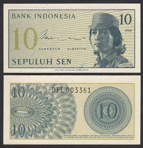 Indonesien - Indonesia - 10 Sen 1964 Pick 92a UNC (1)   (32928