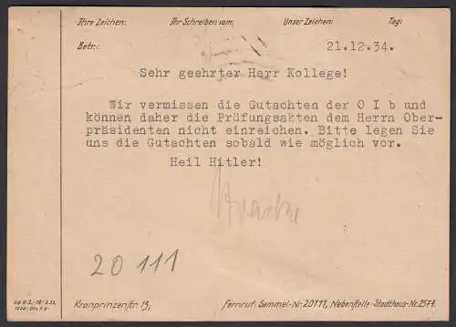 Germany 1934 Third REICH EXPRESS CARD H***** greeting  (22171