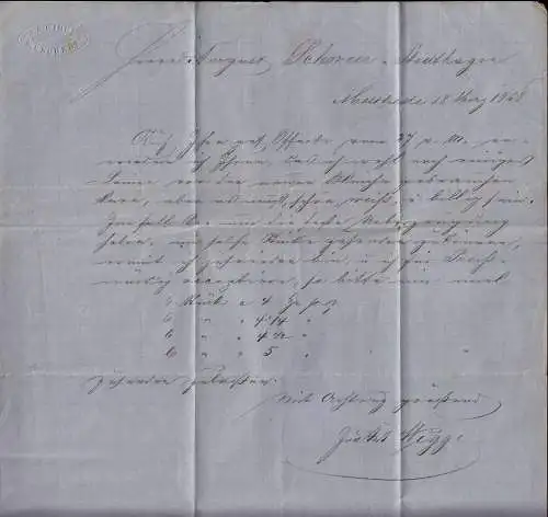 NDP - 1868 Brief 1 Gr. aus Meschede nach Stadthagen mit Inhalt   (22988