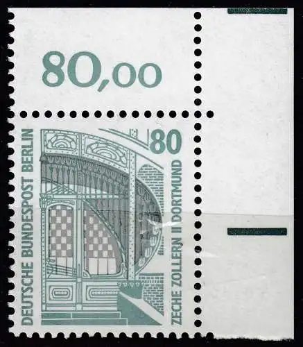 Berlin 80 Pfg. Sehenswürdigkeiten 1987 Mi.796 ** MNH Eckrand OR   (70721