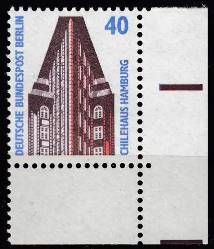 Berlin 40 Pfg. Sehenswürdigkeiten 1988 Mi.816 ** MNH Eckrand UR   (70723