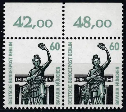 Berlin 60 Pfg. Sehenswürdigkeiten 1987 Mi.795 ** MNH Paar mit OBERRAND    (70728