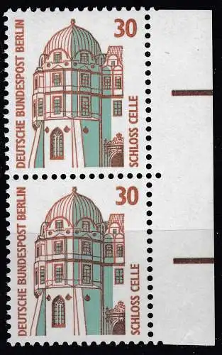 Berlin 30 Pfg. Sehenswürdigkeiten 1987 Mi.793 ** MNH senkr. Paar RAND    (70734