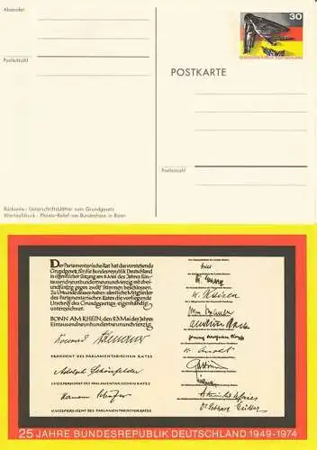 Bund BRD 1974 Ganzsache P113 - 25 Jahre Bundesrepublik Deutschland   (0222