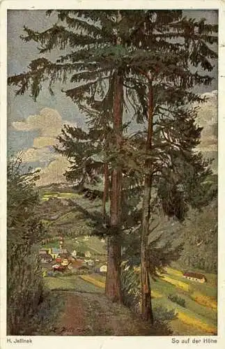 AK 1917 Kunstkarte von H. Jellnek Landschaft   (0165