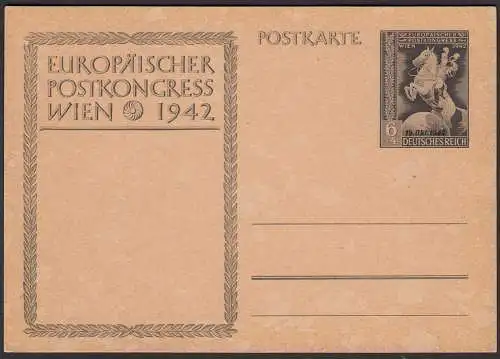 3.Reich WW2 Ganzsache P295b Europa Postkongress 1942 * ungebraucht  (33091