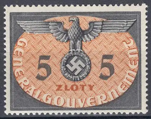 Germany/Generalgouvernement 1940 Dienstmarke D14 3 Zl. postfrisch NH  (70750