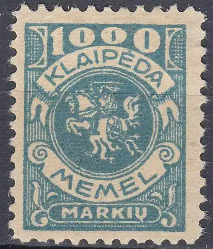 Memel 1923 Mi. 150 Freimarke Wappenreiter 1000 M.ungebraucht Falz   (70757