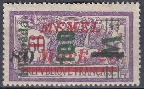 Memel 1923 Mi. 164 Freimarke 100 M. auf 80 auf 1,25 M auf 60 C. Falz   (70760