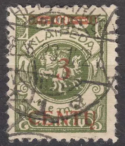 Memel 1923 Mi.168 Freimarke Aufdruck 3 C. auf 300 M. gestempelt used   (70767