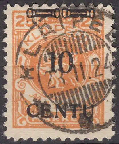 Memel 1923 Mi.169 Freimarke Aufdruck 10 C. auf 25 M. gestempelt used   (70770