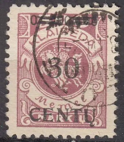 Memel 1923 Mi.172 Freimarke Aufdruck 30 C. auf 500 M. gestempelt used   (70774