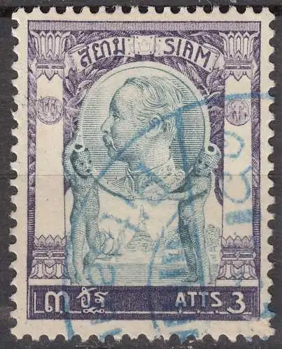 Siam – Thailand 1905 Michel 51 King Chulalongkorn 3 A. gestempelt used   (70813