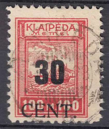 Memel 1923 Mi.196 Freim. Angliederung Litauen 30 C. auf 100 M.gest. used  (70816