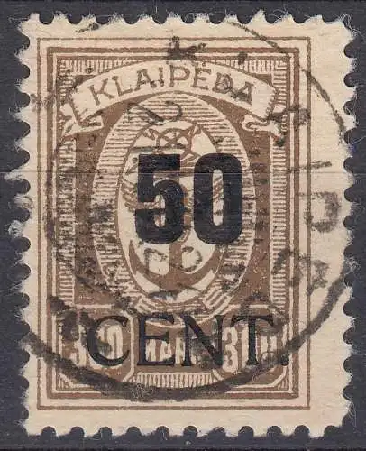 Memel 1923 Mi.198 Freim. Angliederung Litauen 50 C. auf 300 M.gest. used  (70818