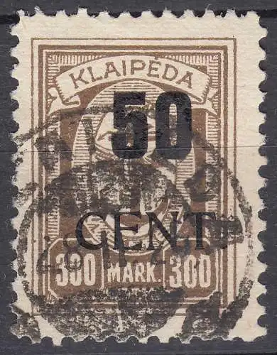 Memel 1923 Mi.198 Freim. Angliederung Litauen 50 C. auf 300 M.gest. used  (70819