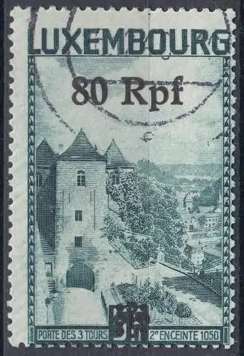 Deutsche Besetzung Luxemburg 80 Rpf. auf 5 Fr. 1940 Mi. 31 gest. used    (70079