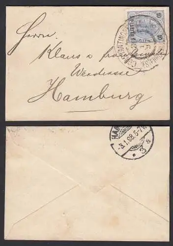 Österreichische Post in der Levante 1897 Constantinopel 1 Piaster Brief Hamburg