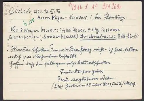 Gerleve über Coesfeld Westfalen Posthilfstelle/Landpost 1956  (16956