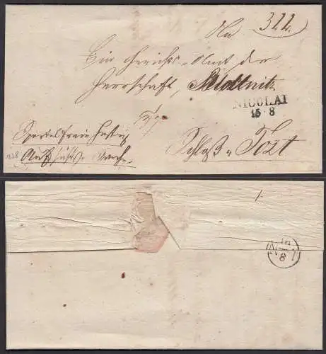 1838 NICOLAI L2 in Schlesien alter Brief mit Inhalt   (32465