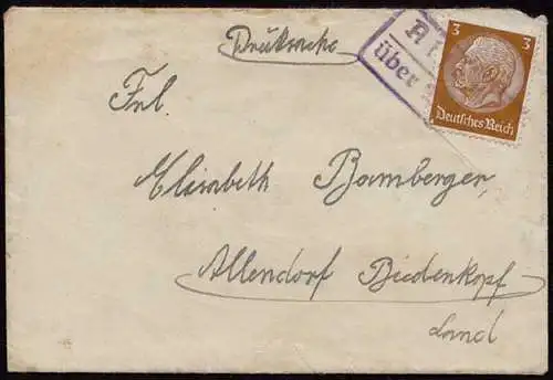 Allendorf über Biedenkopf seltene Posthilfstelle/Landpost (8554