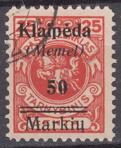 Memel 1923 Mi. 131 Freimarke mit Aufdruck 50 M. auf 25 C. gebraucht used  (70839