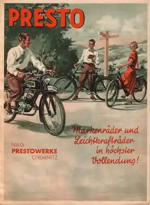 Presto Markenräder und Leichtkrafträder Prospekt 1936