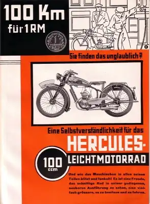 Hercules Leichtmotorrad Prospekt 1933