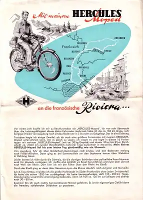 Hercules Moped Prospekt 1950er Jahre