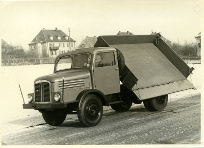 Foto Horch H3A Dreiseitenkipper 1956 Nr. AKLkw202 - oldthing:  Ansichtskarten Verkehr: Fahrzeuge