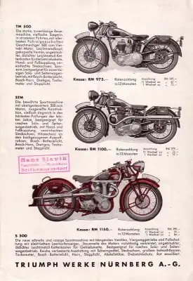 Triumph Programm 1937