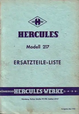Hercules Mod. 217 Ersatzteilliste 5.1956