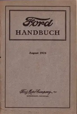 Ford T Bedienungsanleitung 8.1924