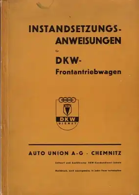 DKW Frontantriebswagen Instandsetzungsanleitung 1942