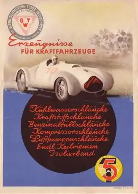 GTW Gummi techn. Erzeugnisse Bad Blankenburg Prospekt 1951
