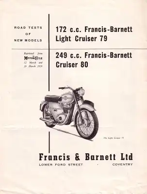 Francis & Barnett 4 Tests 1959-1961