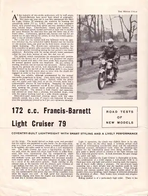 Francis & Barnett 4 Tests 1959-1961