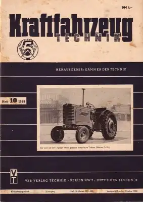 Kraftfahrzeugtechnik KFT 1950er / 60er Jahre