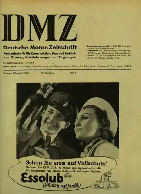DMZ Deutsche Motor-Zeitschrift 1938 Heft 8